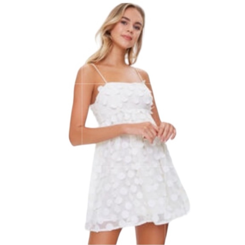 Forever 21 Cream Smocked Dress